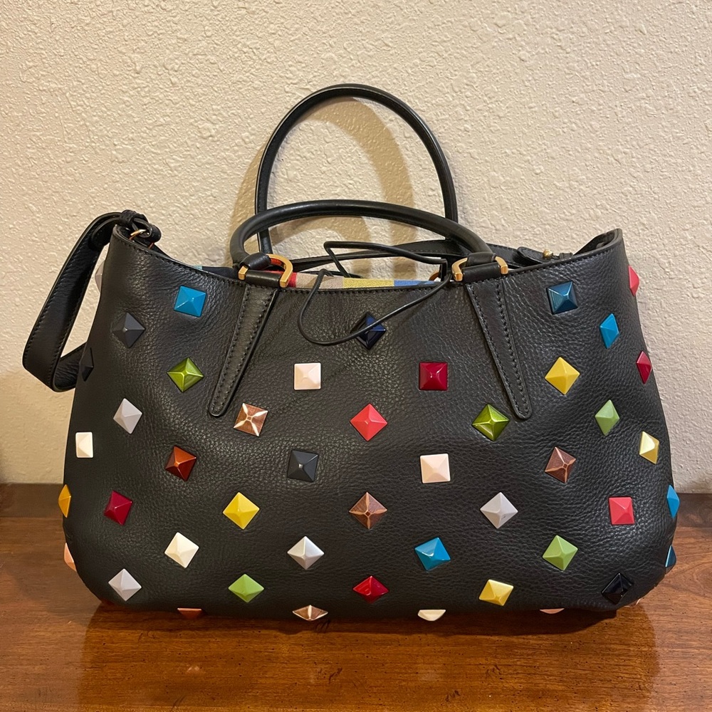 Fendi B-Fab Convertible Tote Studded Medium